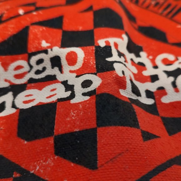 Cheap Trick Shopping Tote Bag Beige w Red Black & White Print NEW from VIP Pkg - Picture 5 of 5